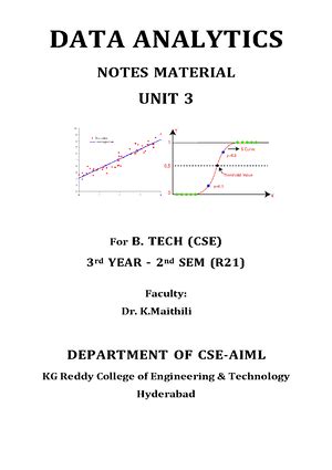 DA Unit 4 - this is the lecture notes of Da unit 4 - DATA ANALYTICS ...