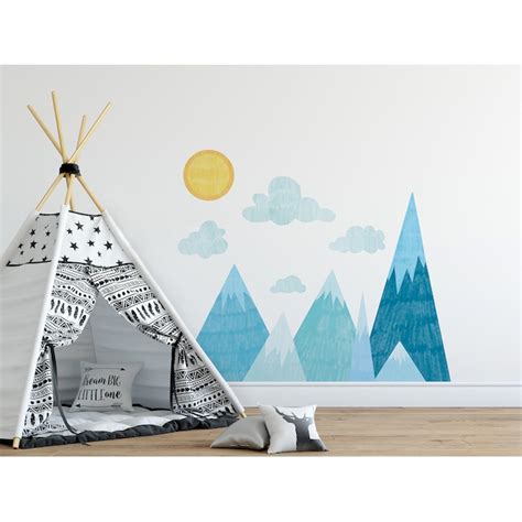 WallPops The Peak of Mountain Wall Decal in the Wall Decals department ...