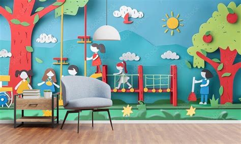 Kids Playing In Park 3D Design Wallpaper – Myindianthings