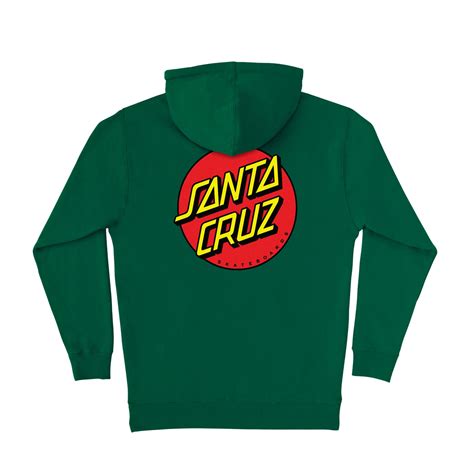 Santa Cruz Skateboards "Classic Dot" Pullover (Dark Green) Hooded ...