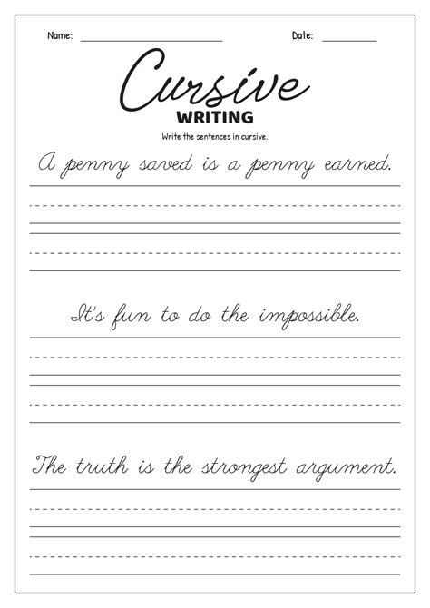16 Cursive Writing Worksheets For 3rd Grade - Free PDF at worksheeto.com