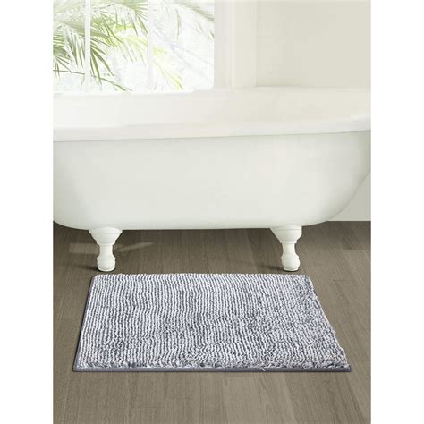 Buy OBSESSIONS Grey Polyester Bath Mat (M) Online