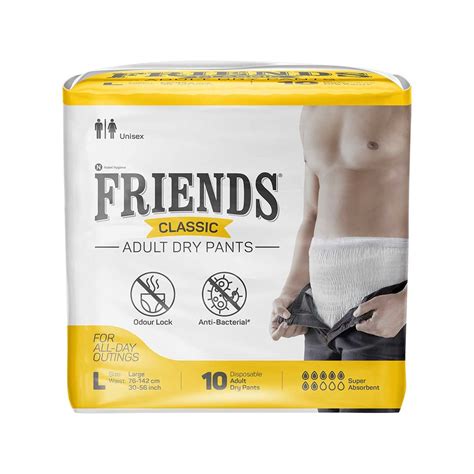 Friends Classic Adult Diapers Pants Style - 10 Count (Large) with odour ...