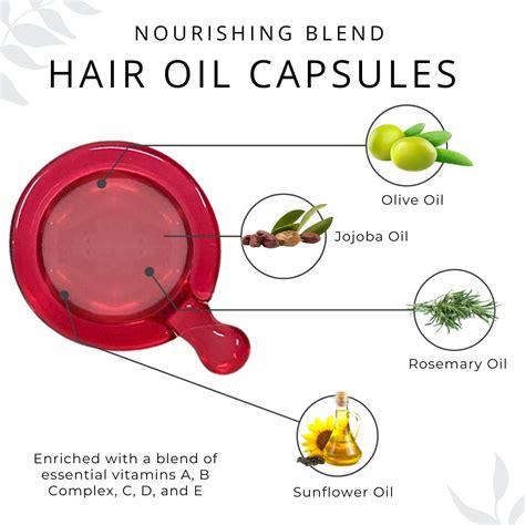Lightweight Hair Oil Capsules - Nourishing Blend with Olive, Jojoba, S ...
