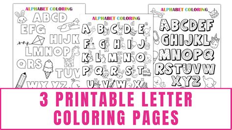 3 Printable Letter Coloring Pages