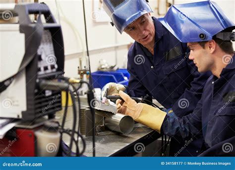 Welder Is Welding Add Joint H-beam For Steel Structure Work With Process Flux Cored Arc Welding ...