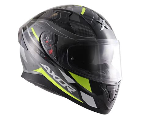 AXOR Apex Turbine Gloss Black Neon Yellow Grey Helmet– Moto Central