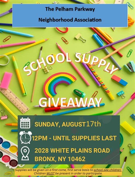 Pelham Parkway Neighborhood Association Hosts Back To School Giveaway ...