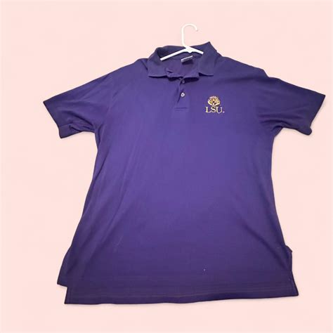 Purple vintage LSU polo shirt. Early 2000’s logo.... | Depop