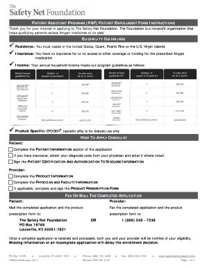 Fillable Online The Safety Net Foundation Application Fax Email Print ...