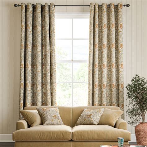 William Morris Iris Made To Measure Curtains Honey | Excellent Value | Terrys