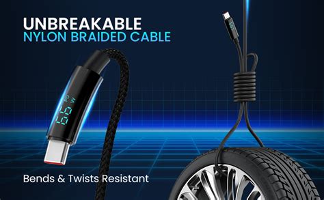 Portronics Konnect View 66W Type C Cable with LED Display