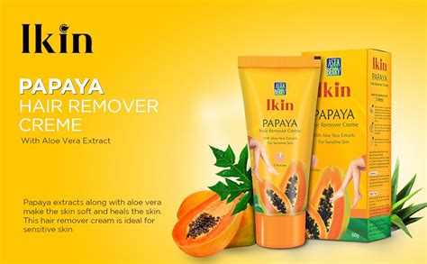 Buy Ikin Papaya Hair Remover Cream, Pack of 2, 60g (2 x 60g) - Hair ...