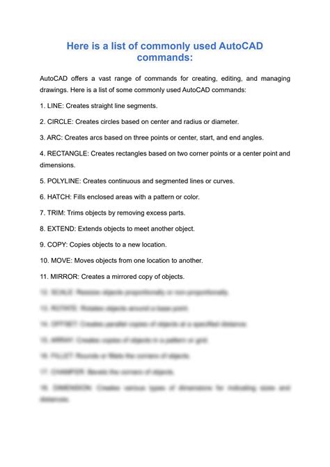 Image result for AutoCAD Basic Commands List