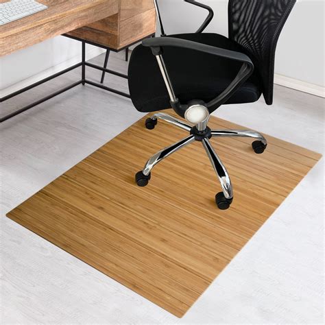 Bamboo Office Chair Mat | for Hard Floors and Carpet