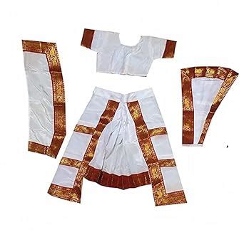 Buy CHRISLEY ENTERPRISES White bharatnatyam costume for girls ...