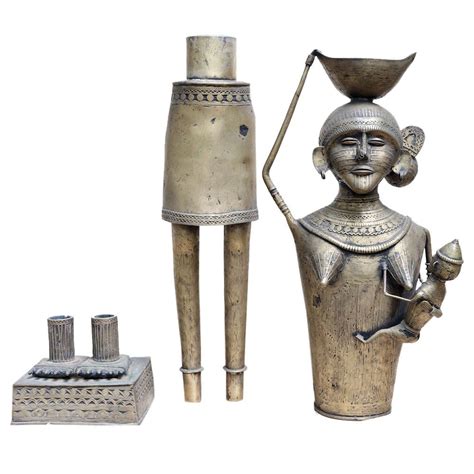 Handmade Brass Tribal Lady with Kid