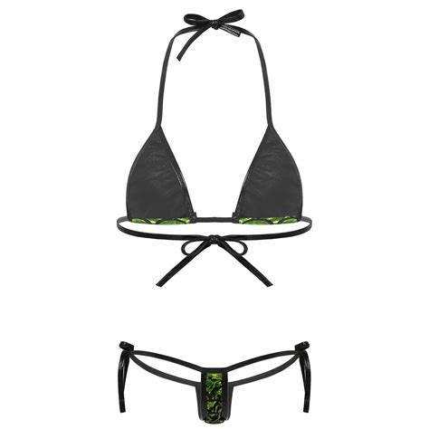 Womens Shiny Mermaid Fish Scale Bikini Set Mini Bra | Ubuy India