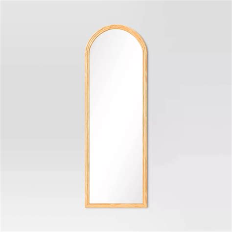 22" X 65" Fluted Arch Floor Mirror Light Natural - Threshold™ : Target ...
