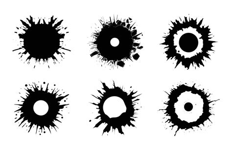 Gunshot Hole Silhouette Clipart Set 54554223 Vector Art at Vecteezy