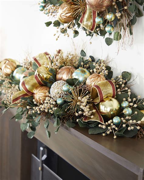 D. Stevens Art Deco Jewel Christmas Garland - 18" | Neiman Marcus