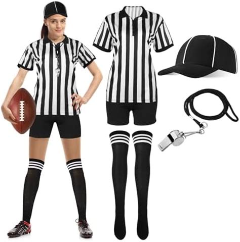 Women's Official Umpire Jersey Black and White Stripe Overturned Collar ...