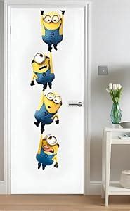 Buy BEsT STuFF- Wall D cor 3D Multi Color (Hanging Minions PVC Vinyl ...