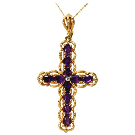 Large Diamond Gold Cross Pendant For Sale at 1stDibs | large diamond ...