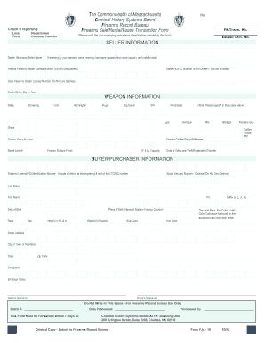 Firearms Salesrentallease Transaction Form Ma - Fill and Sign Printable ...