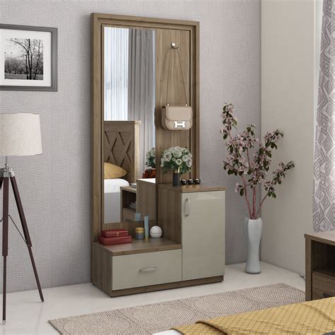 Buy Petra Dresser With Mirror in Walnut Colour Online - 76% Off | Shop ...