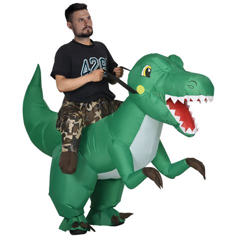 HOMCOM Halloween Inflatable Costume, Ride on Dinosaur Costumes for ...
