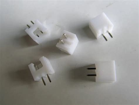 100 pcs White 2 pins XH2.54 male straight pin socket connector ...