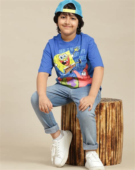 Sponge Bob Squarepants Printed Oversized Tshirt For Boys – Kidsville