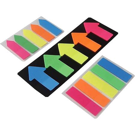 Worison Clear Note Arrow Flags Fluorescent Self Sticky Notes for Office ...