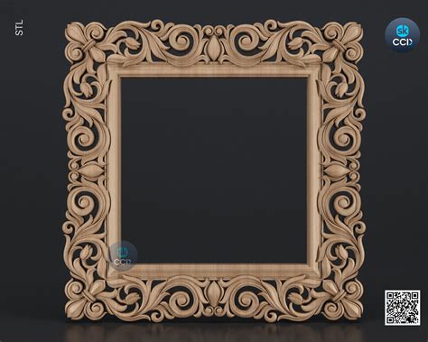 Carved Frame STL 3D Model, Carvign Frame, CNC Router Carving ArtCAM Fi ...