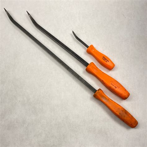 Snap On 3 Pc. Hard Handle Pry Bar Set(8”,18”,24”)(Orange) - Shop - Tool ...