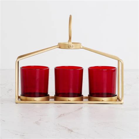 Buy Corsica Red Solid Iron And Glass Multi T-Light Holder from Corsica ...
