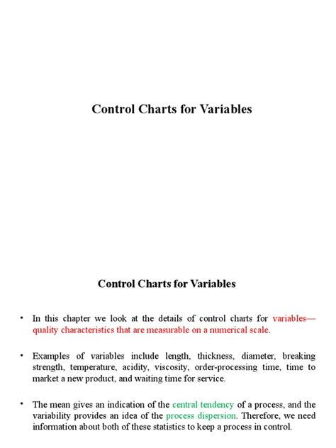 Image result for Variable Control Chart