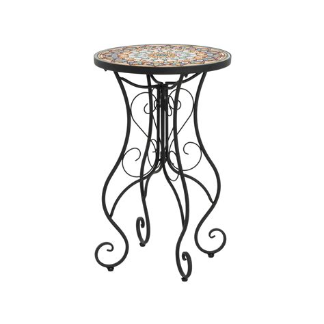 Unending Outdoor Ceramic Tile Side Table with Medallion Design - Pier 1