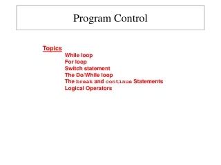 Control Program 的图像结果