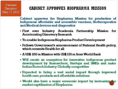 National Biopharm Mission – PRADHAN MANTRI VIKAS YOJANA