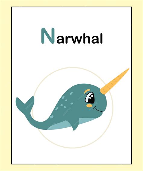 Lindos animales adorables letra del alfabeto n para la educación de los ...