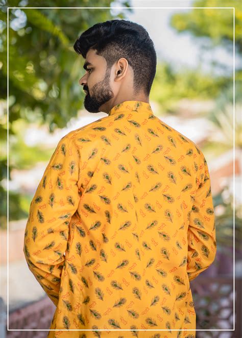 Exclusive Radha Printed Kurta Pajama Set : Spiritual & Divine Elegance ...