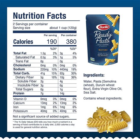 Barilla Spaghetti Nutrition