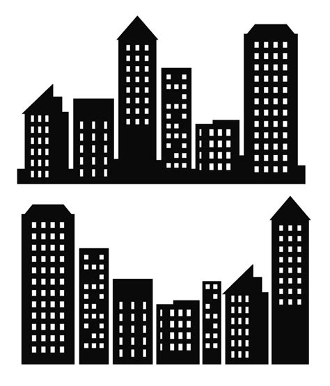Skyline City Clipart Superhero Buildings Block Clipart and Buildings ...