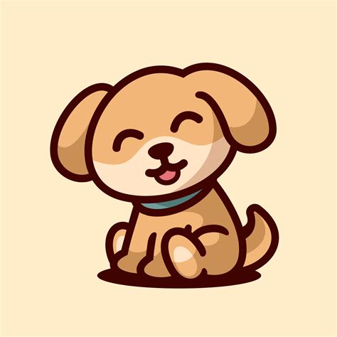 Cute dog mascot cartoon logo design, flat design style 13431434 Vector Art at Vecteezy