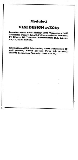 M2 - notes - Module 2 MOS and BiCMOS Circuit Design Processes Methods ...