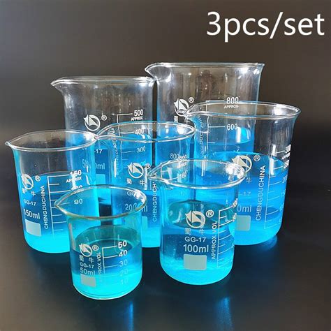 1set Lab Borosilicate Glass Beaker heat-resist Lab... – Grandado