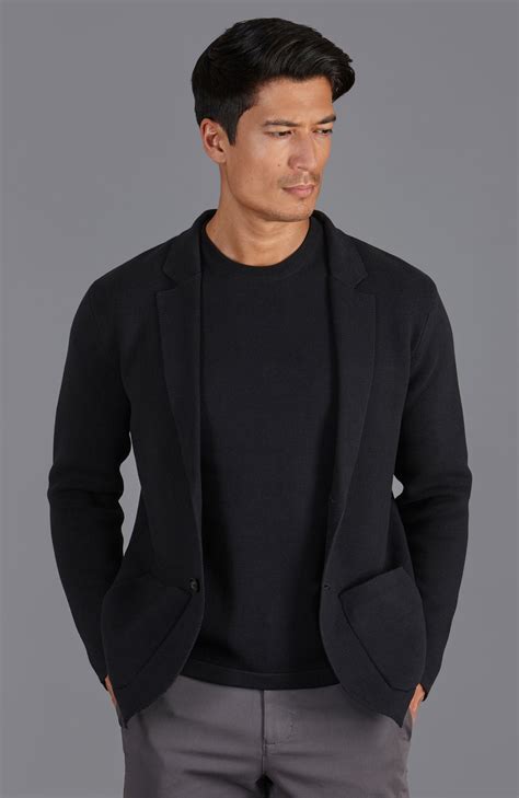 Mens Midweight Cotton Deconstructed Knitted Blazer – Paul James Knitwear