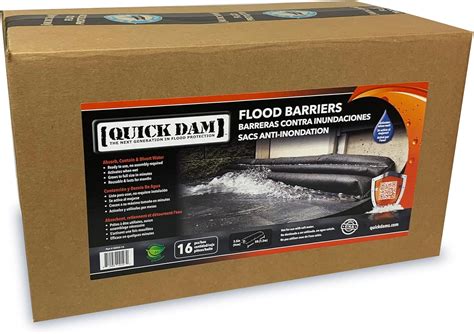 Quick Dam QD65-16 Flood Barrier, 16 Pack, Black